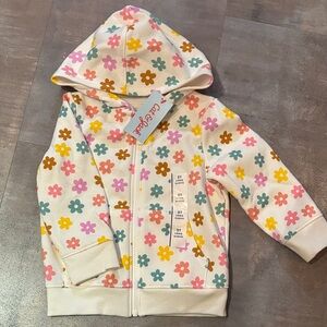 Cat & Jack Kids Hoodie with Floral Print - Cream, Pink, Yellow, Brown